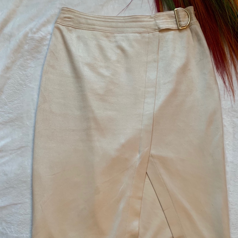 Faux Suede Pencil Skirt